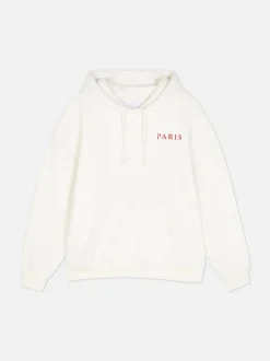 Oversize'owa bluza z kapturem i nadrukiem