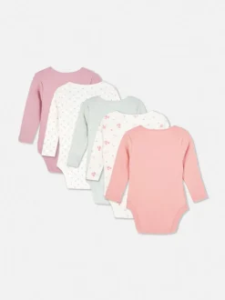 Pajacyki na długi rękaw z różnymi wzorami, 5 szt.