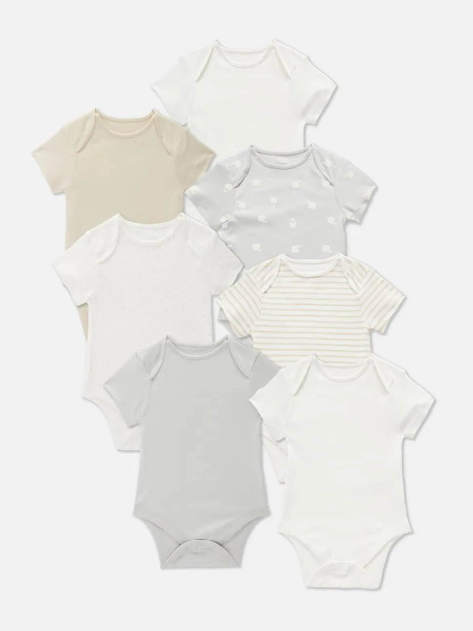 Pajacyki z krótkim rękawem, 7 szt.