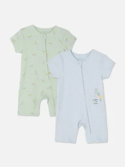 Pajacyki z suwakiem i napisem Watch Me Grow, 2 szt.