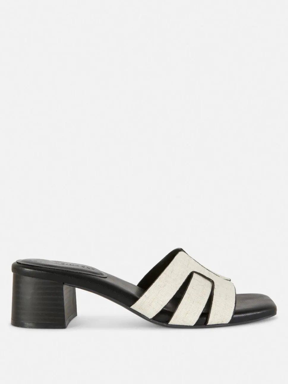 Pantofle bez pięty na słupku z plecionym paskiem