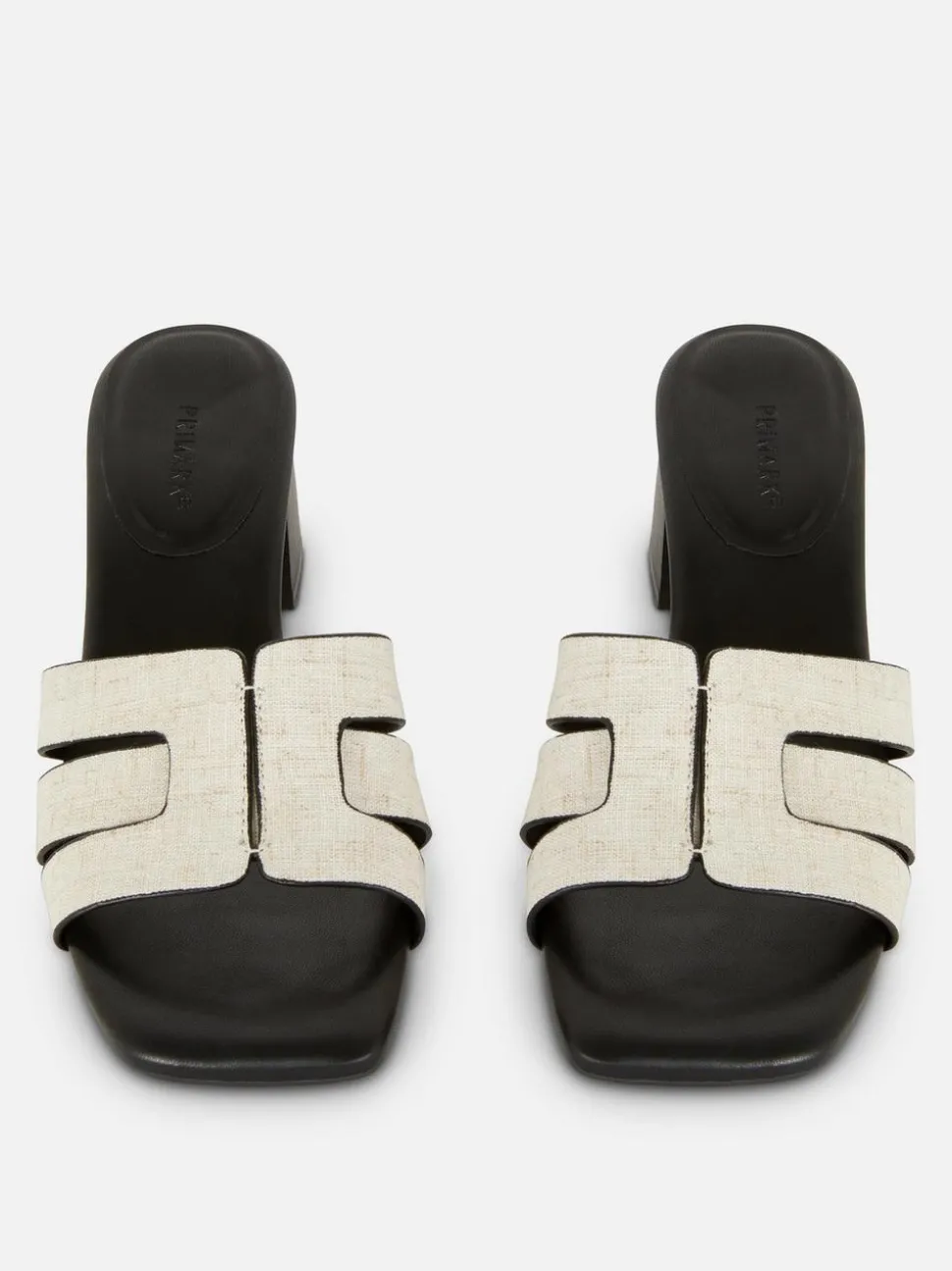 Pantofle bez pięty na słupku z plecionym paskiem