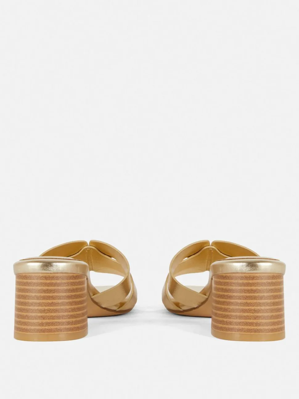 Pantofle mule na niskim obcasie klockowym