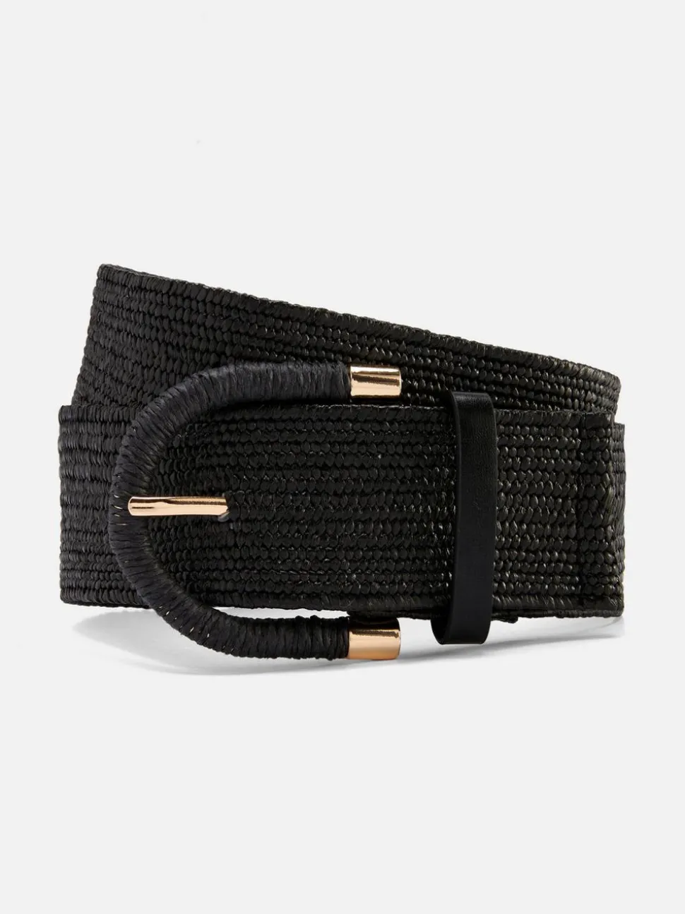 Pasek z rafii z metalicznymi detalami