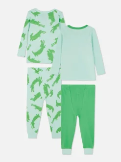 Piżama z długim rękawem w krokodyle, 2 szt.