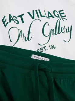 Piżama z szortami i nadrukiem