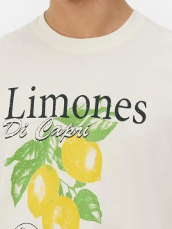 Piżama z szortami i nadrukiem z motywem cytryn