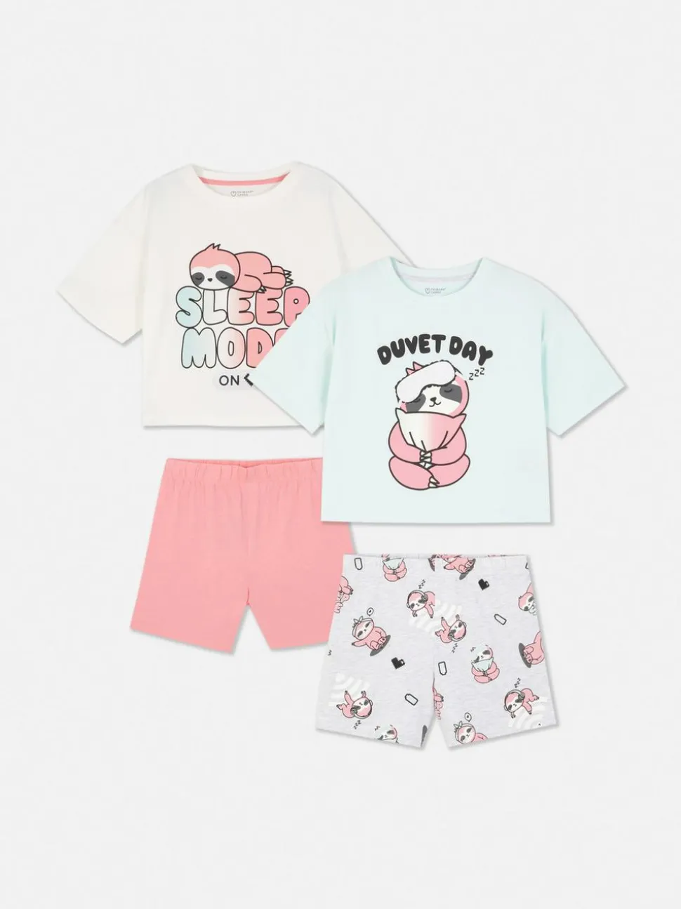 Piżama z szortami z motywem leniwca, 2 komplety