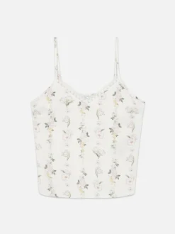 Piżamowy top na ramiączkach w kwiaty