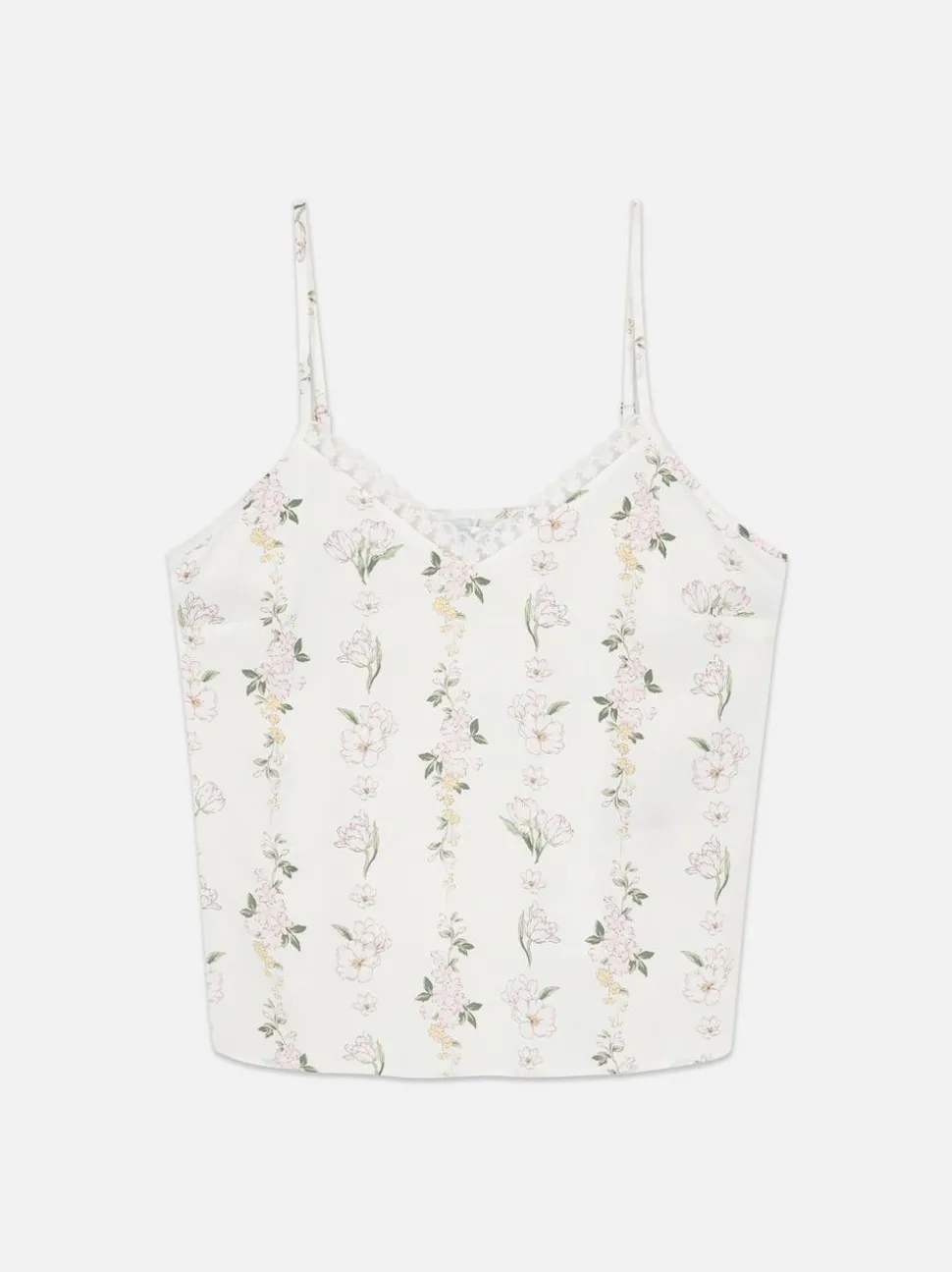 Piżamowy top na ramiączkach w kwiaty