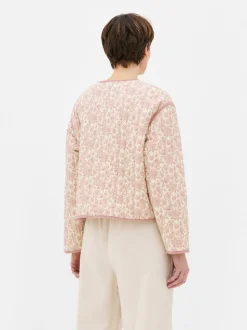 Pikowana kurtka w kwiaty