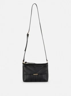 Pikowana torebka na ramię ze sztucznej skóry