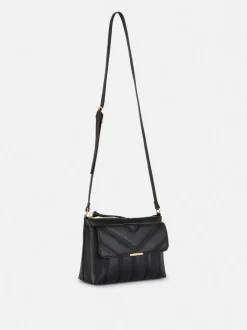 Pikowana torebka na ramię ze sztucznej skóry