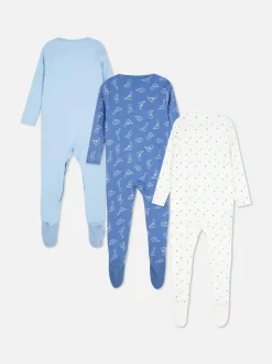 Śpioszki na długi rękaw z motywem dinozaura, 3 szt.