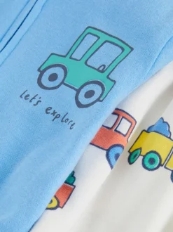 Śpioszki na suwak ze wzorem w samochodziki, 2 szt.