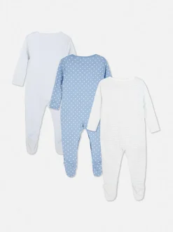 Śpioszki z długim rękawem w gwiazdki, 3 szt.