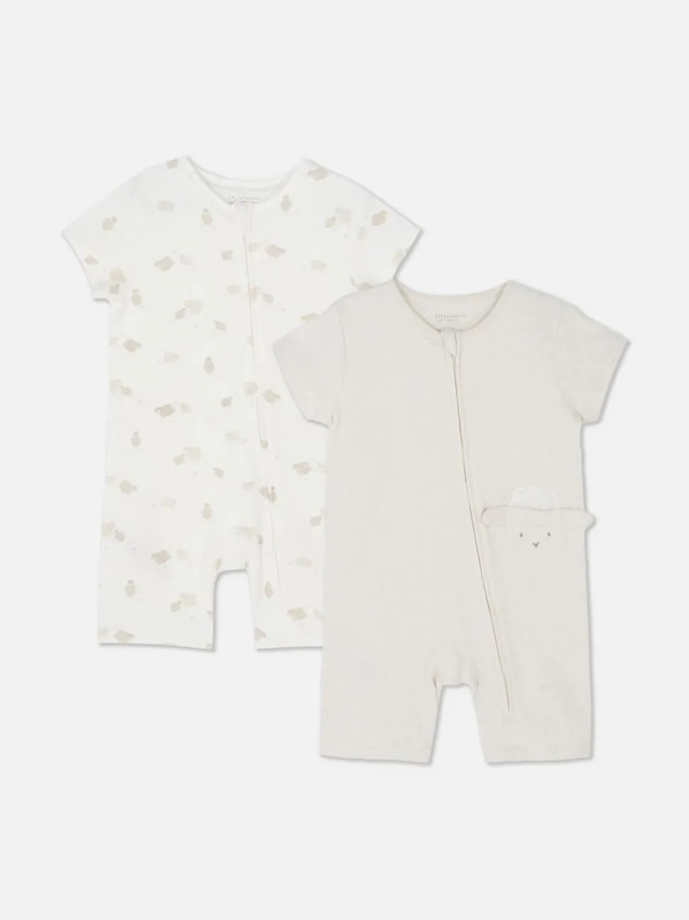 Śpioszki z krótkim rękawem na suwak, 2 szt.