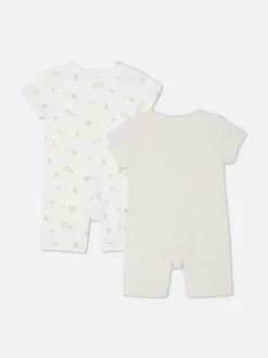 Śpioszki z krótkim rękawem na suwak, 2 szt.