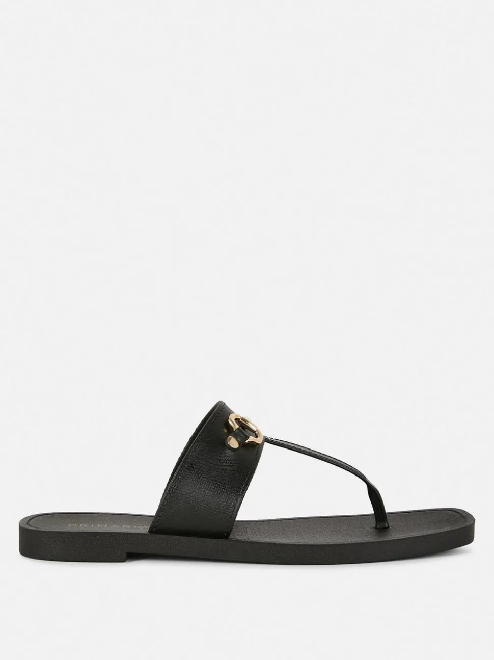 Plastikowe sandały-japonki z ozdobną sprzączką