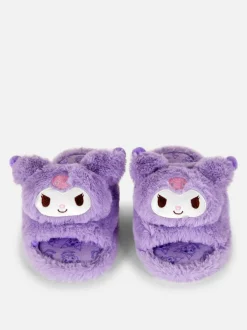 Pluszowe kapcie z futerkiem i Kuromi z Hello Kitty
