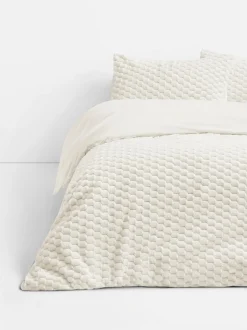 Pościel w rozmiarze king o fakturze plastra miodu