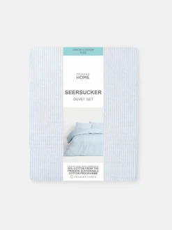 Pościel z materiału seersucker w paski, rozmiar king