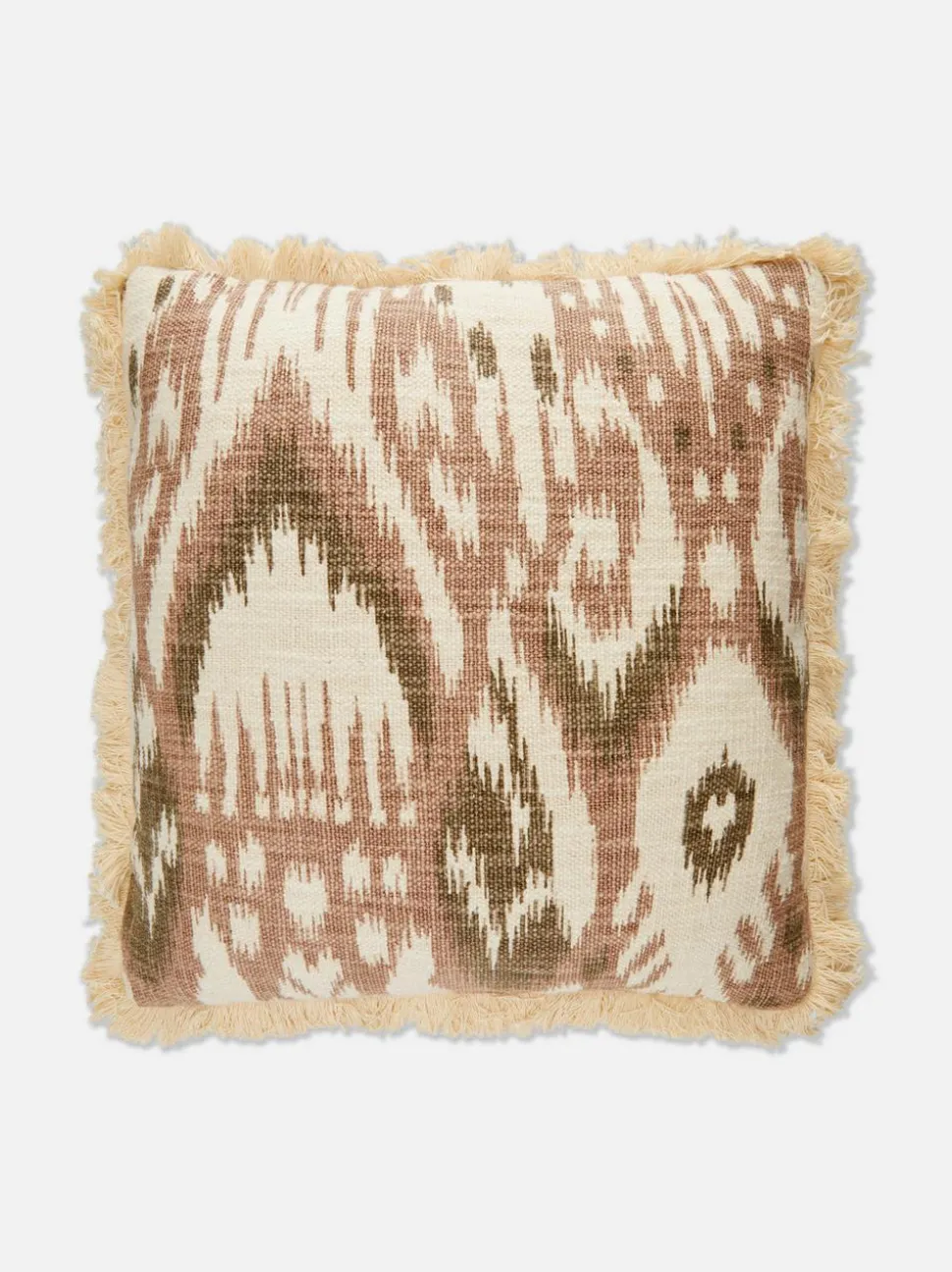 Poduszka z frędzlami i wzorem ikat
