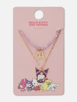 Podwójny naszyjnik z inicjałem, Kuromi z Hello Kitty