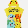 Ponczo z tkaniny frotte z kapturem, motyw Pokémonów