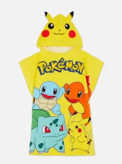 Ponczo z tkaniny frotte z kapturem, motyw Pokémonów