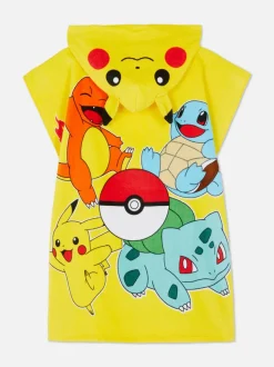 Ponczo z tkaniny frotte z kapturem, motyw Pokémonów