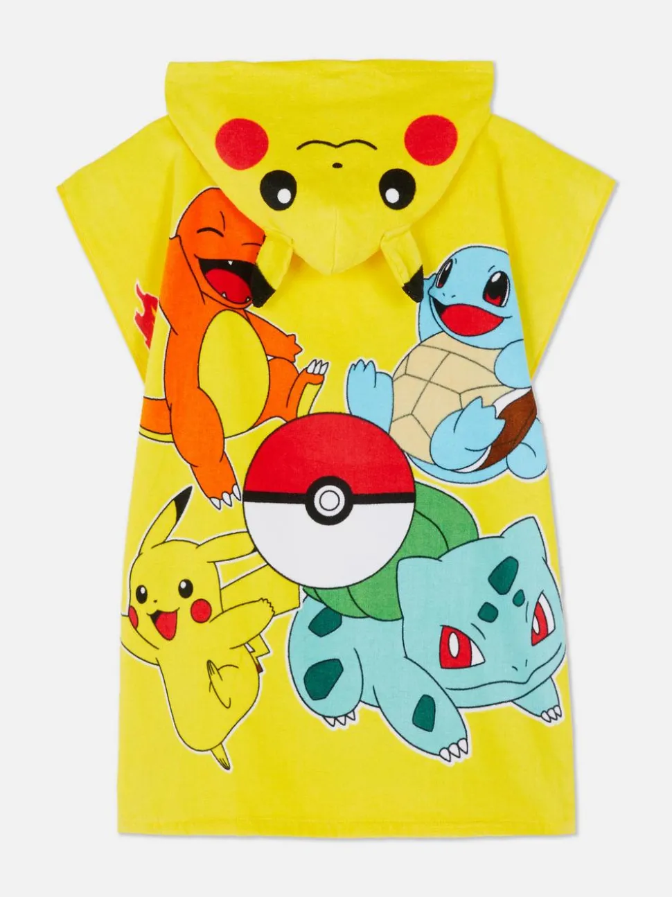 Ponczo z tkaniny frotte z kapturem, motyw Pokémonów