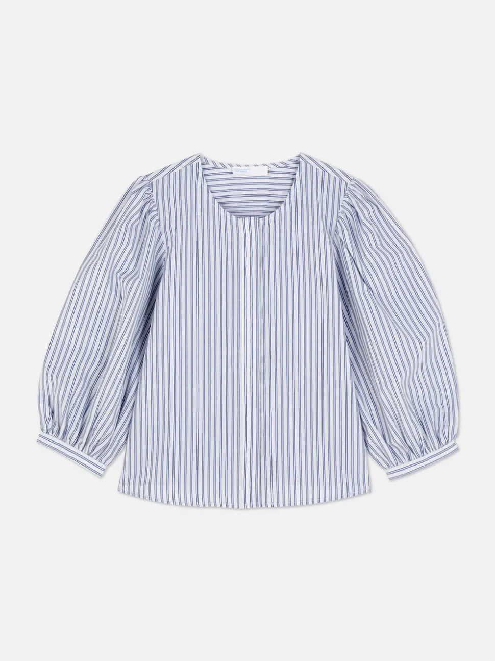 Popelinowa bluzka z bufiastymi rękawami