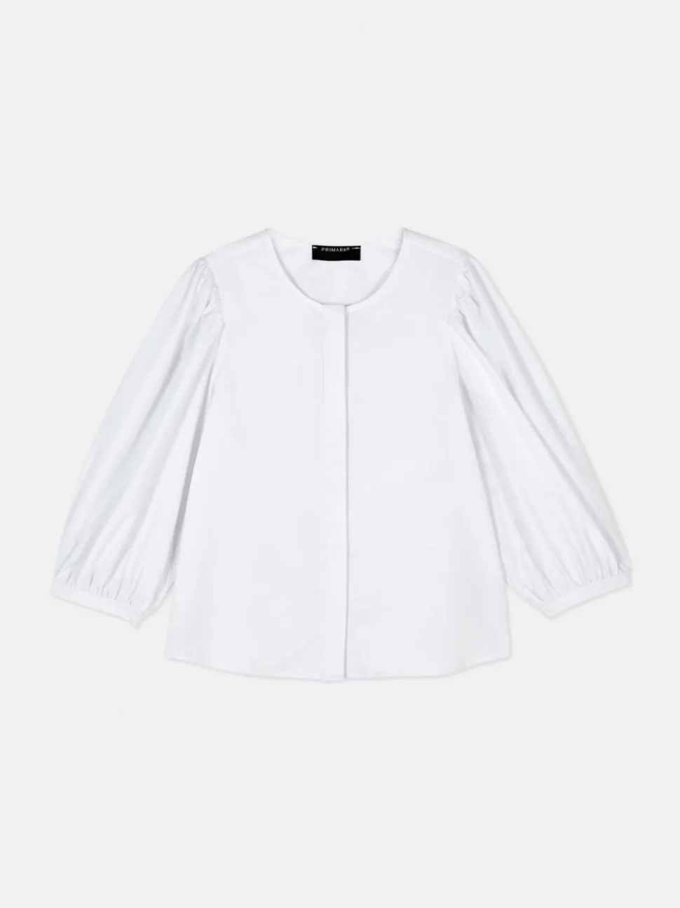 Popelinowa koszula z bufiastymi rękawami