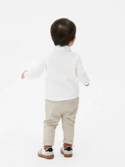 Popelinowa koszula z długim rękawem