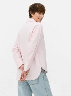 Popelinowa koszula z długim rękawem