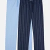 Popelinowe spodnie od piżamy w paski, 2 pary