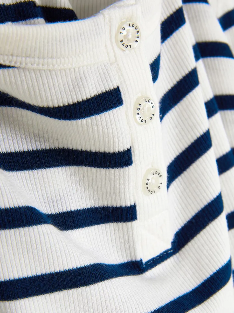 Prążkowana góra od piżamy w paski z długim rękawem