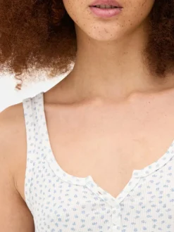 Prążkowana koszulka bez rękawów typu henley