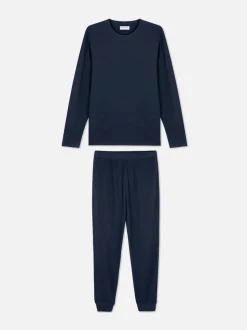 Prążkowana piżama ze ściągaczami