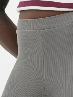 Prążkowane Legginsy z poszerzanymi nogawkami