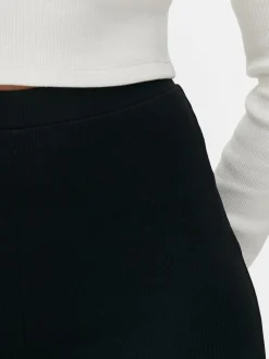 Prążkowane Legginsy z poszerzanymi nogawkami