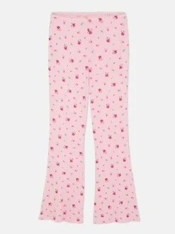 Prążkowane spodnie od piżamy w kwiaty