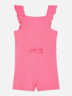 Prążkowany kombinezon z falbanką