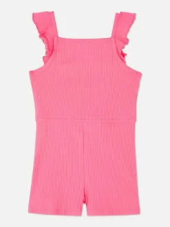 Prążkowany kombinezon z falbanką