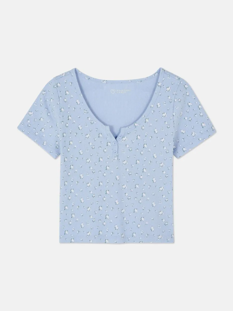 Prążkowany T-shirt typu henley