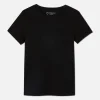 Prążkowany T-shirt z krótkim rękawem