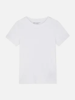 Prążkowany T-shirt z krótkim rękawem