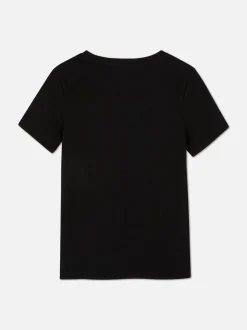 Prążkowany T-shirt z krótkim rękawem