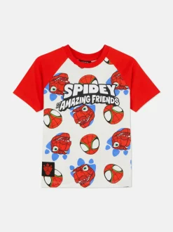 Raglanowy T-shirt z dinozaurem i motywem Marvela